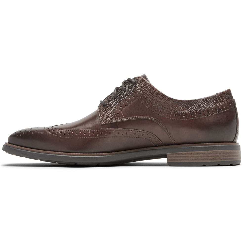 Zapatos Con Cordones Rockport Hombre Mexico - Farrow Wingtip Marrom - KOAFC2657